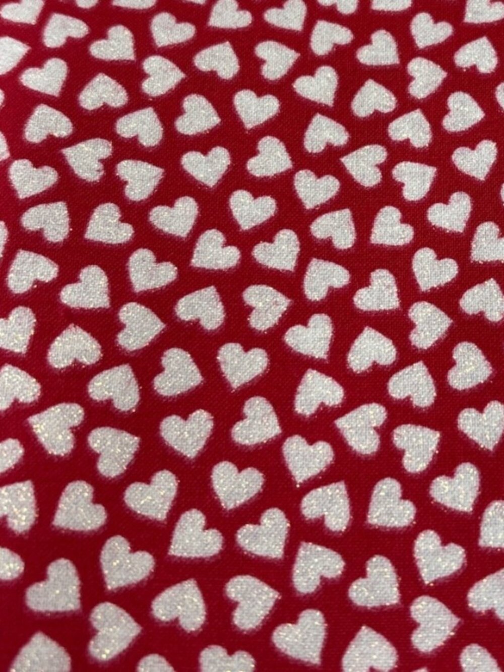 Red & White Heart Print Cotton Fabric 14"x44" Crafts Quilting Sewing Projects